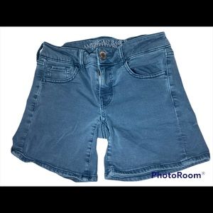 American Eagle Shorts Womens 0 Dark Wash  Midi Stretch JA